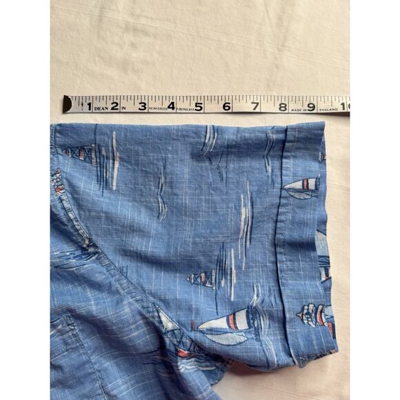 Izod Saltwater Shirt Men's XL Blue Sailboat Lighthouse Relaxed Button Down - Picture 7 of 9